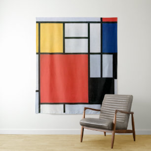 Tenture Composition Rouge, Jaune, Bleu, Noir   Mondriaan  