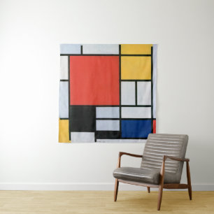 Tenture Composition Rouge, Jaune, Bleu, Noir   Mondriaan  
