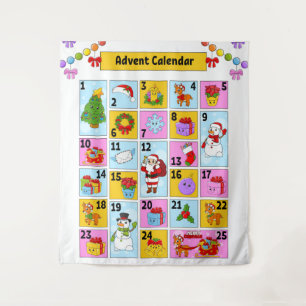 Tenture Compte à rebours du calendrier de l'Avent de Noël