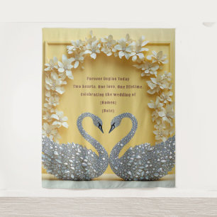 Tenture Conception d'arche de mariage amour cygne diamant