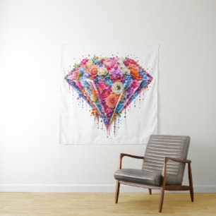 Tenture Conception de diamant floral exquis avec art dégou
