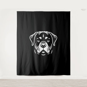Tenture Conception de face minimaliste Rottweiler - Gras