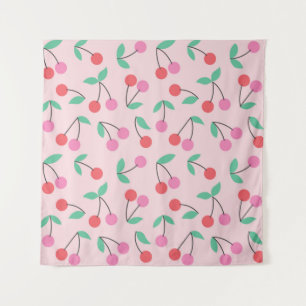Tenture Conception de motif transparent de cerise mignonne