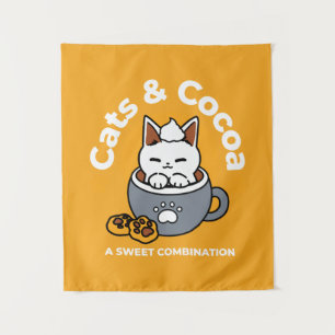 Tenture Conception de Mug de vacances avec Cosy Cat et Paw