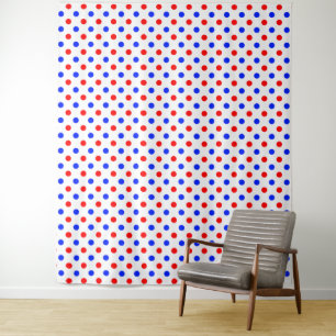 Tenture Conception de points noirs blancs rouges bleus 
