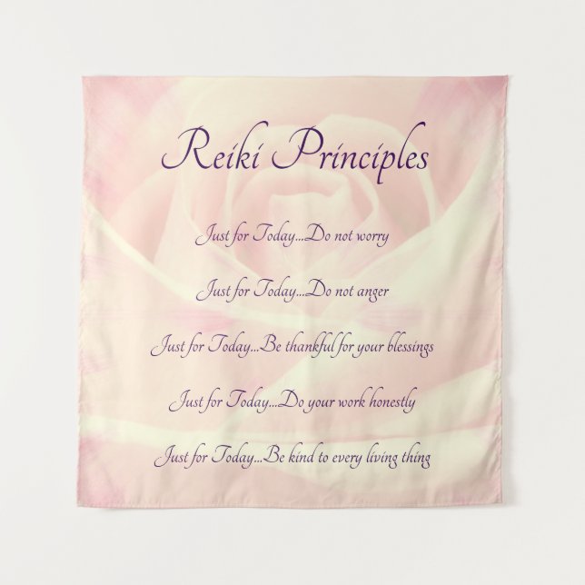 Tenture Conception de rose de rose de principes de Reiki (Devant)