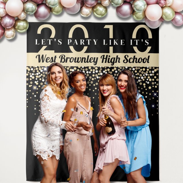 Tenture Confetti thème École Réunion Photobooth fond (Class Reunion Backdrop
)