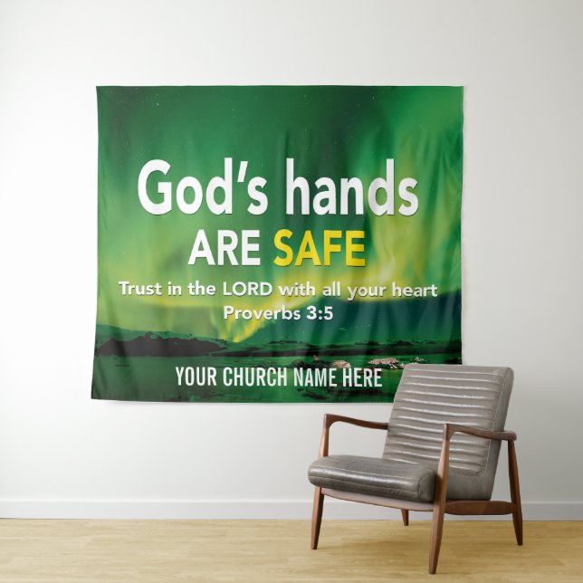 Tenture CONFIANCE DANS LE SEIGNEUR L'Église chrétienne Mur (En situation (horizontale))