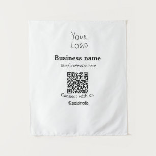 Tenture Connectez-vous avec nous logo entreprise QR nom de