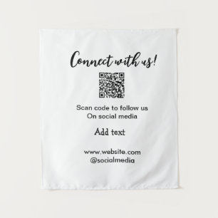 Tenture Connectez-vous avec nous scan QR code ajouter e-ma