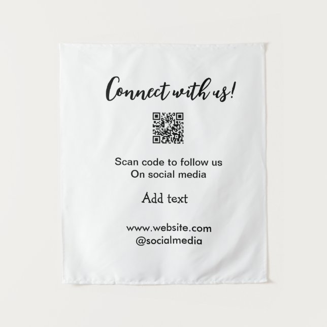 Tenture Connectez-vous avec nous scan QR code ajouter e-ma (Devant)