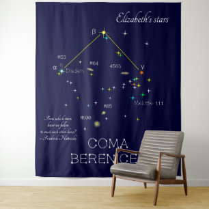 Tenture Constellation Coma Berenices de l'hémisphère Nord