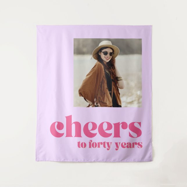 Tenture Contexte 40e anniversaire applaudissements, rétro  (Devant)