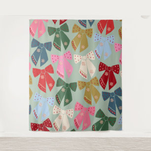 Tenture Coquette des vaches de Noël rétro