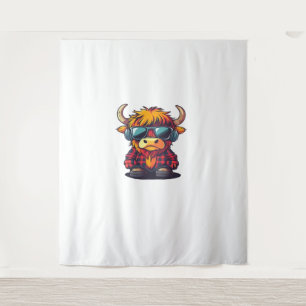 Tenture Coquette Highland Cow Bubblegum Tshirt Design, Hol