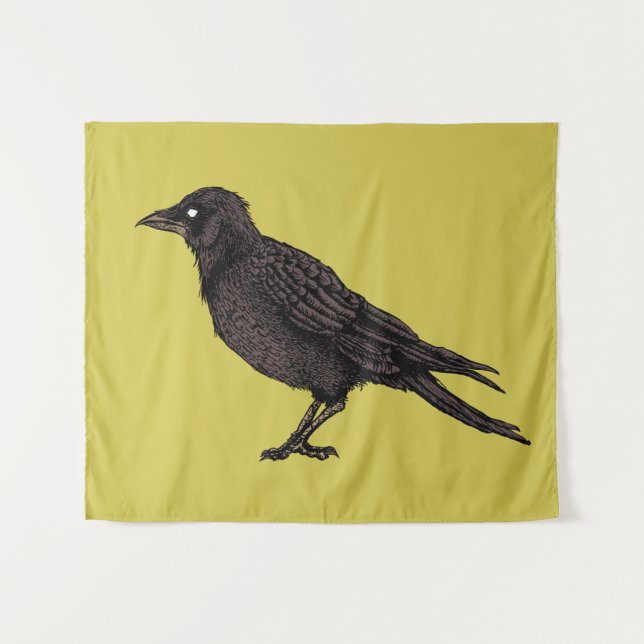 Tenture Corbeau Déplaisant Corbeau Lumineux d'encre gothiq (Devant (Horizontal))