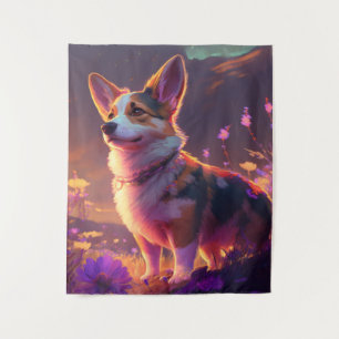 Tenture Corgi Chien Animal Portrait Peinture Animal Caract