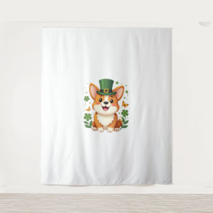 Tenture Corgi Lover Shamrock Jour de la Saint Patrick heur