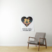 Cosmic Love Story Coeur avec les amants et Fox Art