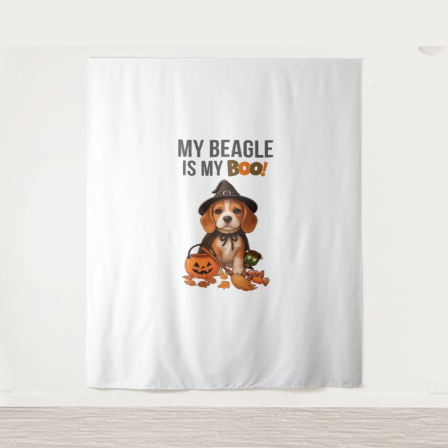 Tenture Costume d'Halloween beagle Mon Beagle est Mon Chie (Devant)