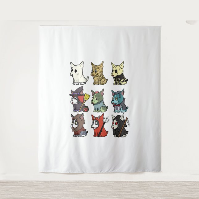 Tenture Costume d'Halloween Boston Terrier (Devant)