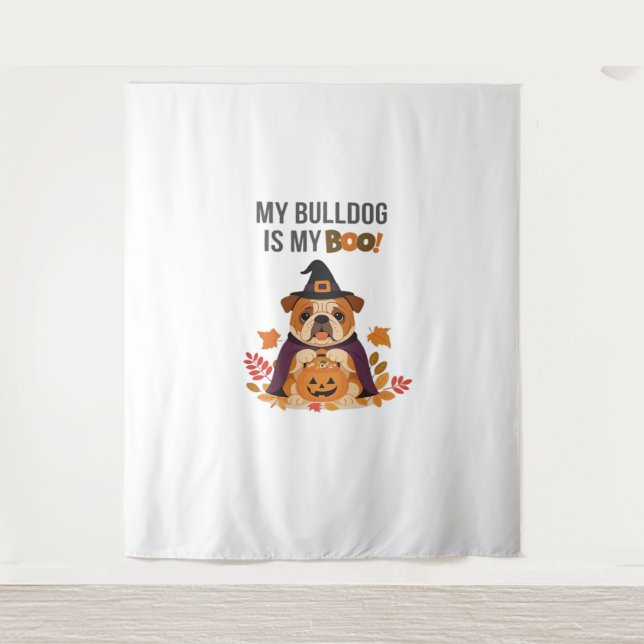 Tenture Costume d'Halloween Bulldog Mon Bulldog est Mon Bo (Devant)