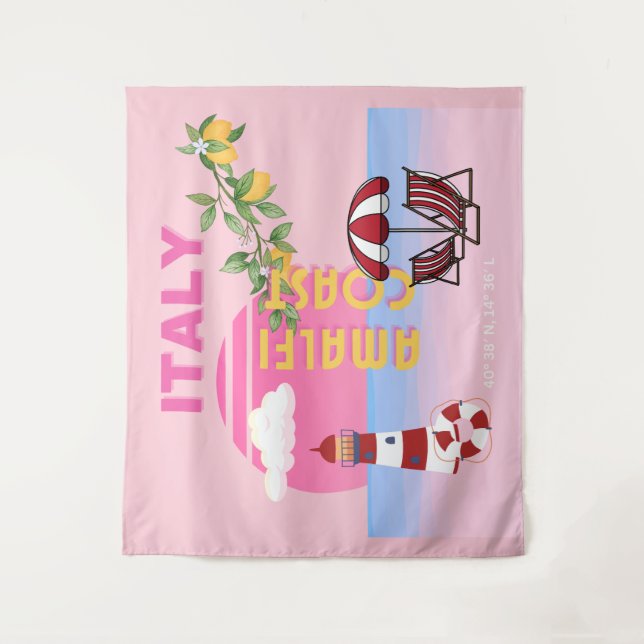 Tenture Côte amalfitaine, Voyage Prépa, Rose (Devant)