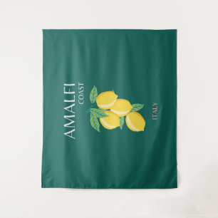 Tenture Côte d'Amalfi, Italie, Art Voyage, Rétro, Vert