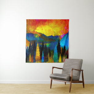 Tenture Coucher de soleil sur la montagne 
