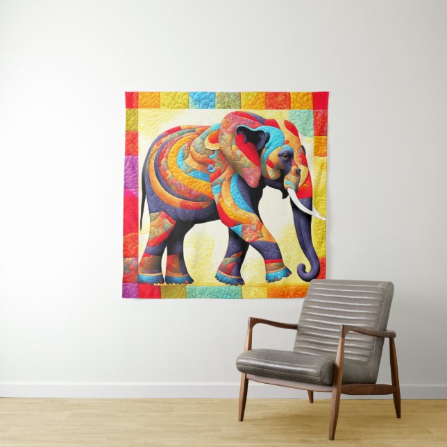 Tenture Couette d'éléphant africaine Look Tapestry (En situation)