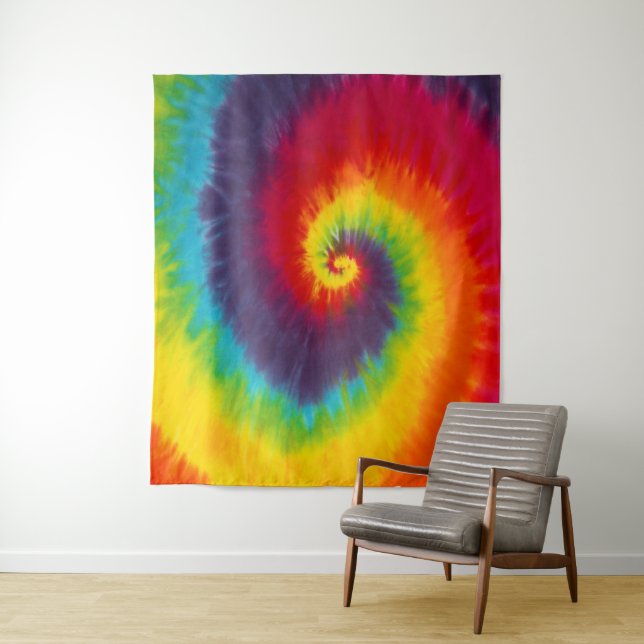 Tenture Couleur Super Cool Rainbow Swirl Tie (En situation)