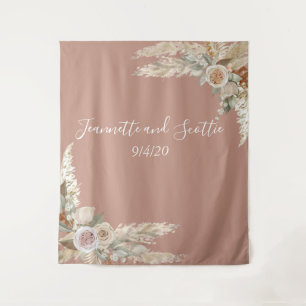 Tenture Couleurs Terre Mariage Pampas Grass Tan Rose Taper