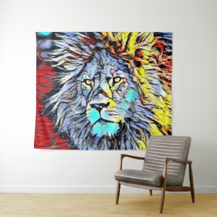 Tenture coup de collier - roi lion