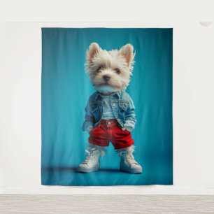 Tenture Coupe Westie stylish en Denim et Basket