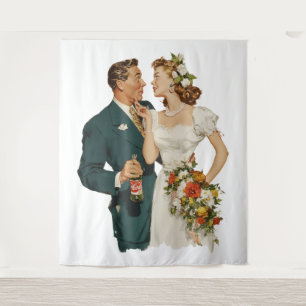Tenture Couple de mariage vintage Moment romantique