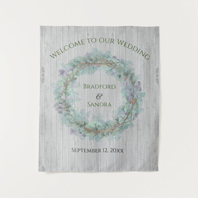 Tenture Couronne de feuillage de mariage en eucalyptus Fav (Devant)