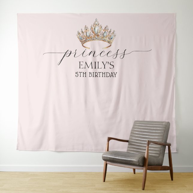 Tenture Couronne de princesse royale Fête d'anniversaire f (En situation (horizontale))