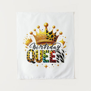 Tenture Couronne de reine d'anniversaire Safari