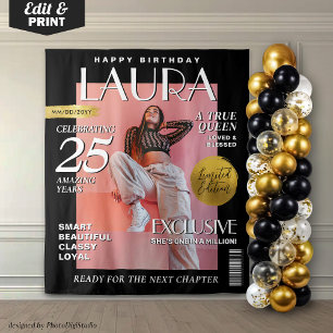Tenture Couverture de magazine personnalisée pour annivers