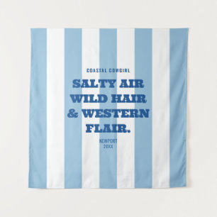 Tenture Cowgirl Côtière Élégance Western Rayure Bleue Caba
