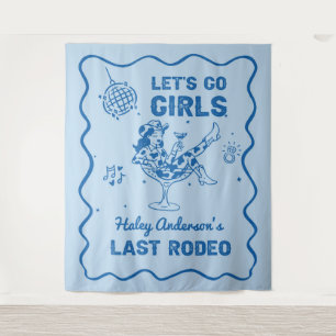 Tenture Cowgirl de disco bleu Week-end d'enterrement de vi