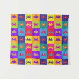 Tenture Crabes Pop Art coloré Motif