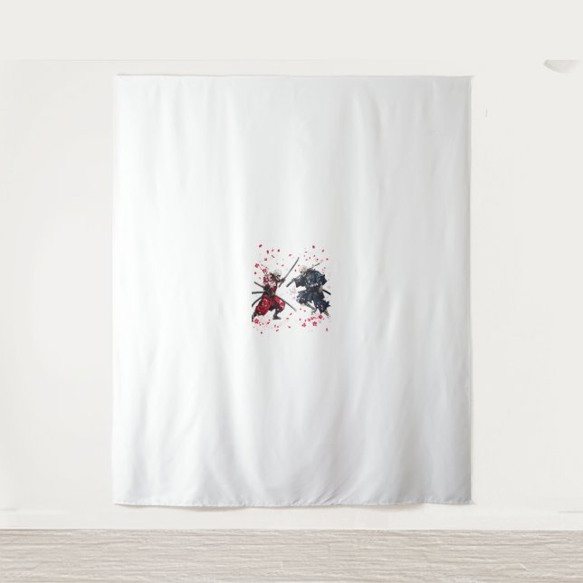 Tenture Crâne Samurai Duel (Devant)