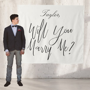 Tenture Cream Will You Marry Me Mariage Proposition