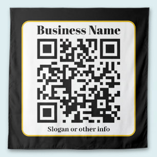 Tenture Create Your Own QR Code   Black White Gold Border