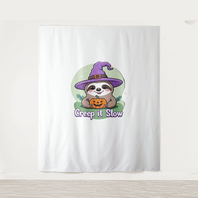 Tenture Creep It Slow - Jolie chemise Halloween avec Pu (Devant)