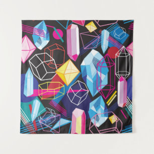 Tenture Cristaux colorés, abstrait foncé arrière - plan