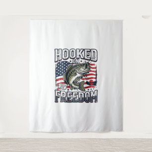 Tenture Crochet de pêche patriotique accroché à la liberté