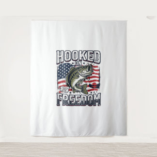 Tenture Crochet de pêche patriotique accroché à la liberté
