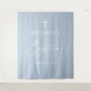Tenture Croix Bleue Dusty Baptême de garçon Baptême fond p